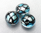 16mm Harlequin Lentils, Aqua, Black, White Gold